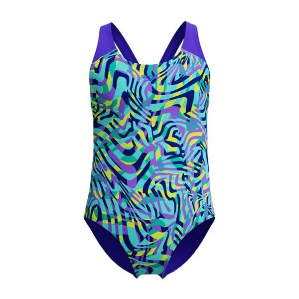 Speedo girls digital allover splashback swimsuit in blue purple print