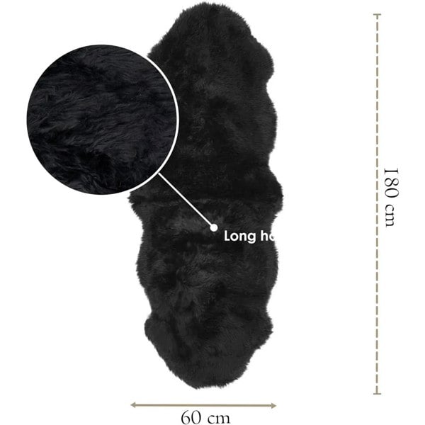 Infinity Leather Genuine Sheepskin Real Natural Wool Double Area Rug