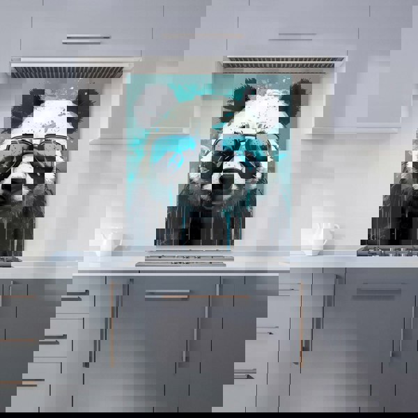 Warren Reed - Designer Panda With Blue Glasses Splashart Kitchen Splashback