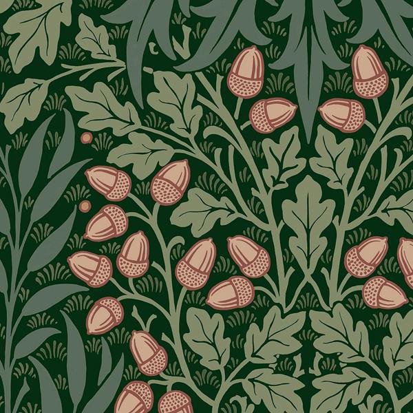William Morris at Home Oak & Willow Privet Green Wallpaper