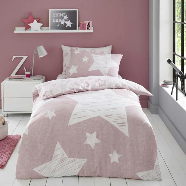 Smart Living Kids Duvet Cover and Pillowcase Set - Superstar - Blush Pink