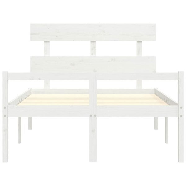 Berkfield Bed Frame with Headboard White 120x200 cm Solid Wood