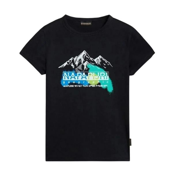 Napapijri Childrens/Kids Graphic Print T-Shirt - Black - 