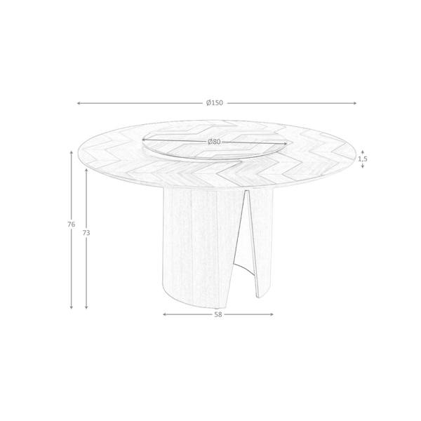 Angel Cerdá Round walnut dining table 1130