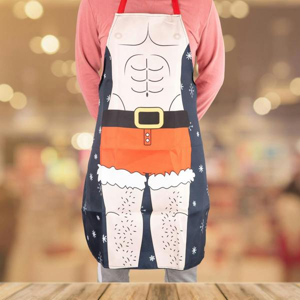 Six Pack Apron Fun Festive Novelty Christmas Aprons for Parties, Cooking and Seasonal Gatherings image 4