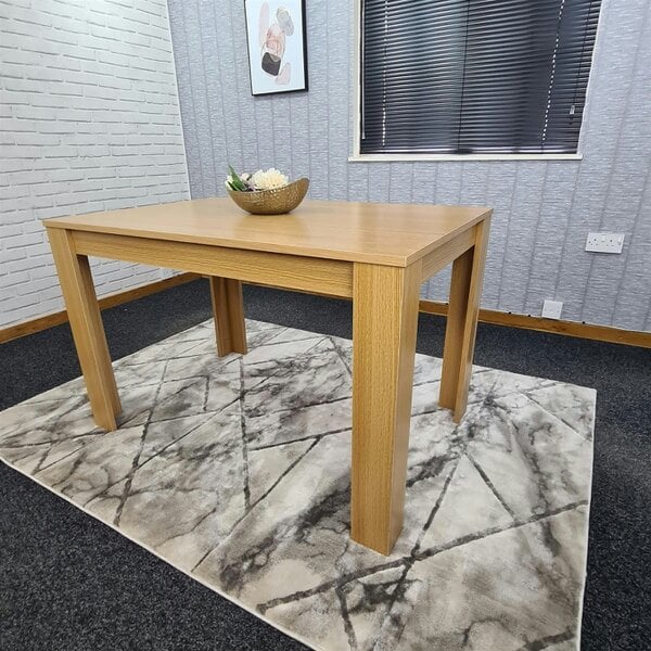 Kosy Koala Dining Table Beige Wood Kitchen Place for 4 Seats, Dining Table Only (Beige H 75 x L 117 x W 77 cm)