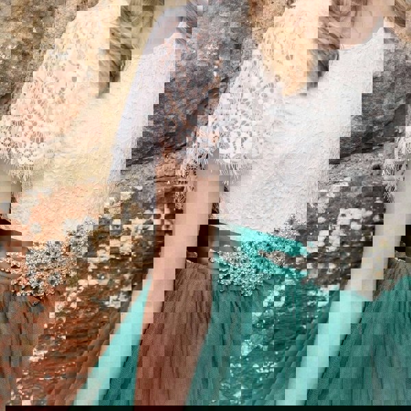 Flutter cap sleeve detailing of Bohemian Princess Dress