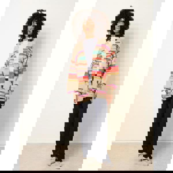 Blue Vanilla Multi Coloured Stripe Cardigan