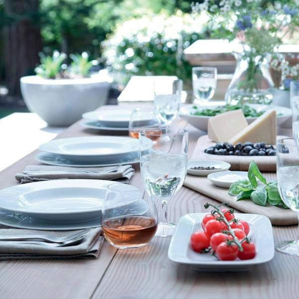LSA Dine Pasta Porcelain Bowl Rimmed 30cm Set of 4 White