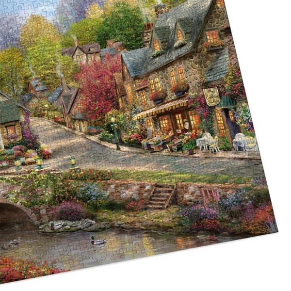 Kinkade, Summer in Cobblestone Village Jigsaw, Jigsaws & Puzzles, Art, Gift