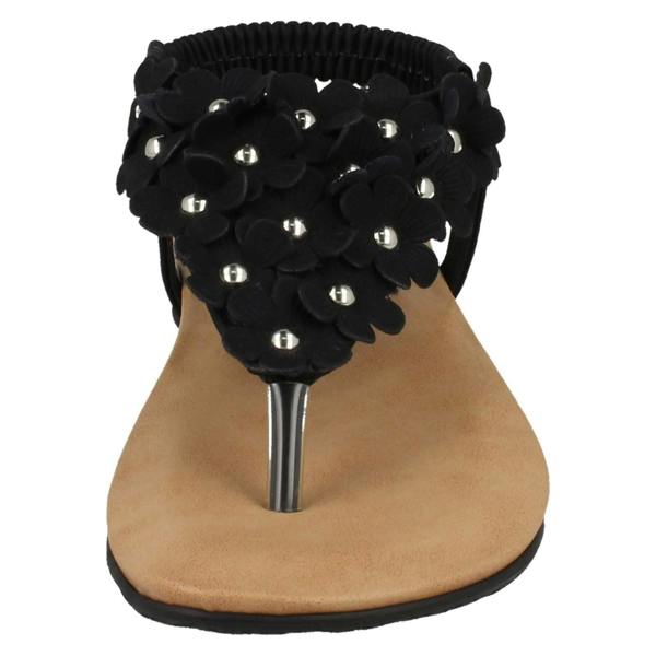 Spot On Girls Spot On Flat Flower Trim Toepost Sandals
