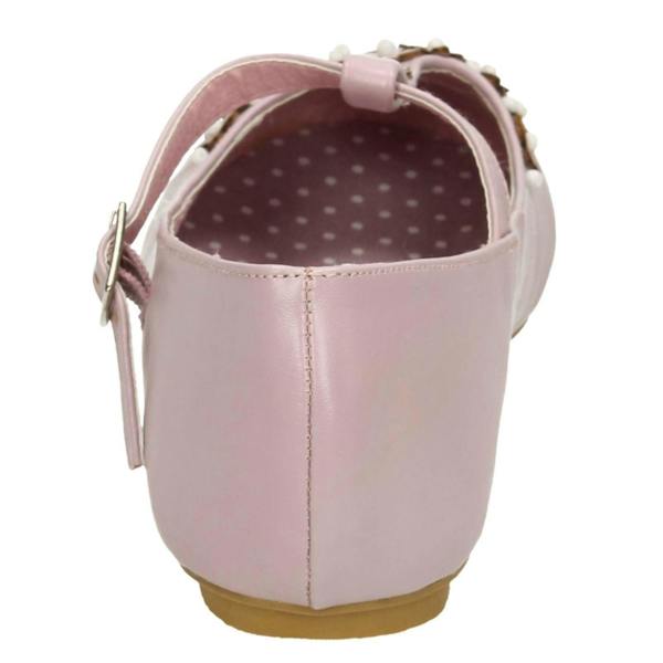 Spot On Girls Spot On Flat T-Bar Flower Trim Shoes