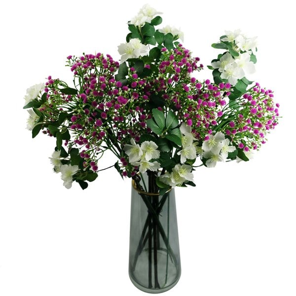 Leaf Pack of 6 x 55cm Gypsophila Pink Stem