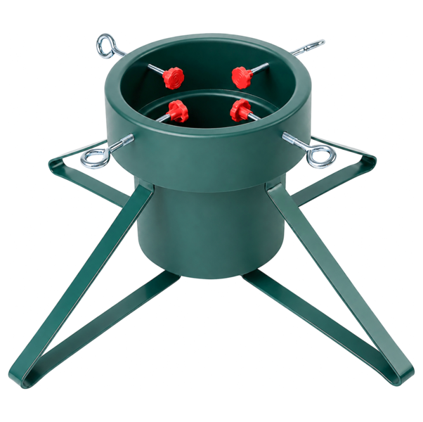 Large Green Christmas Tree Stand with Water Tank, Heavy Duty Stand for Trees up to 2.8m, Adjustable Clamps 60–140mm Trunk
