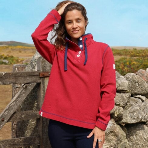 Lazy Jacks LJ301 - Ladies Pique Sweatshirt - Red