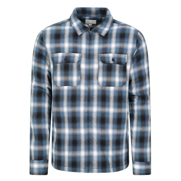Mountain Warehouse Mens Stream II Flannel Lined Shirt - Blue