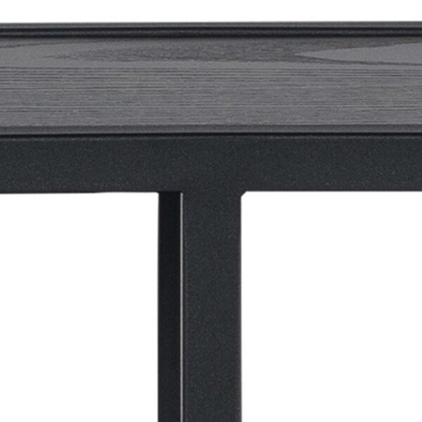Wyld Haus El Paso Black Metal Octagonal Wall Shelf 4 Black Wooden Shelves