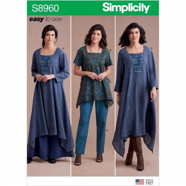 Simplicity Sewing Pattern 8960, Tunics, Skirts, Trousers for Women, H5 (6-8-10-12-14) - Easy