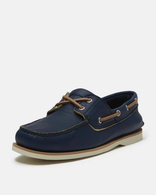 Timberland Mens Full Grain Leather Classic Boat Shoe - Dark Blue | CHO | Designer Mens Boat Shoes