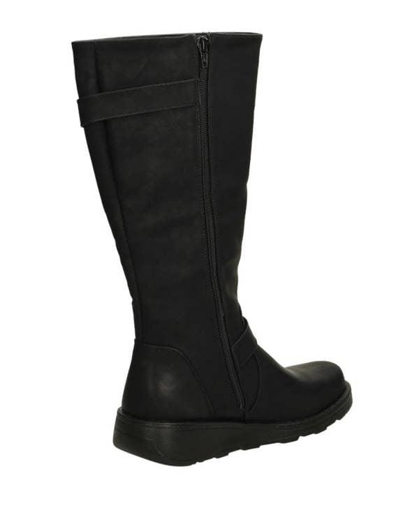 Spot On Ladies Spot On Buckle Detailed Wide Fit Knee High Boots F51202