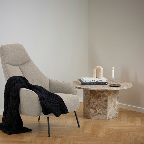 Furniture To Go Naxos Round Coffee Table in Brown Marble