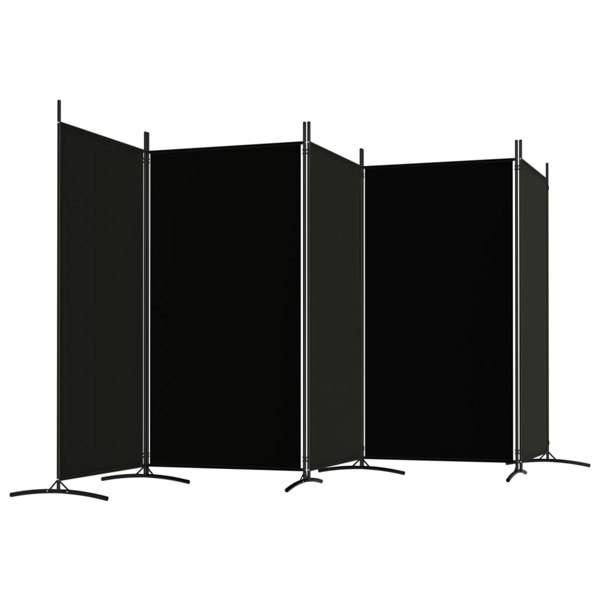 Berkfield 5-Panel Room Divider Black 433x180 cm Fabric
