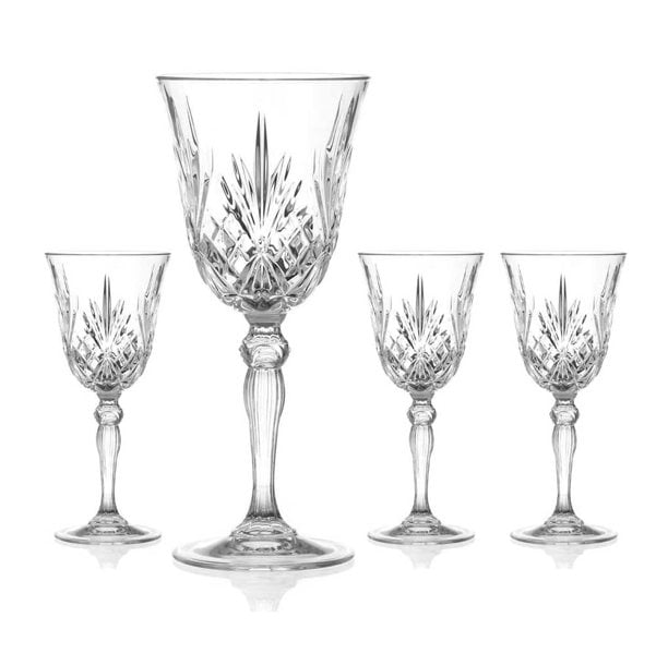 Diamante Chatsworth Crystal Wine Glasses - Set of 4