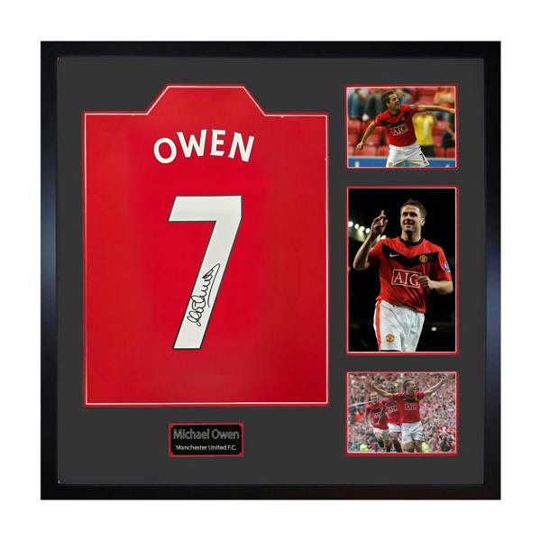 Michael Owen Signed Manchester United Shirt Elite Frame