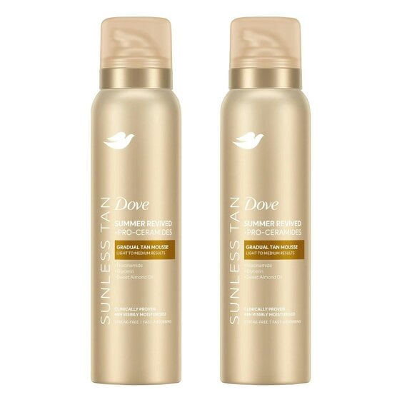 Dove Derma Spa Summer Revived Self Tan Mousse 150ml 2 Pack, Medium-Dark Skin