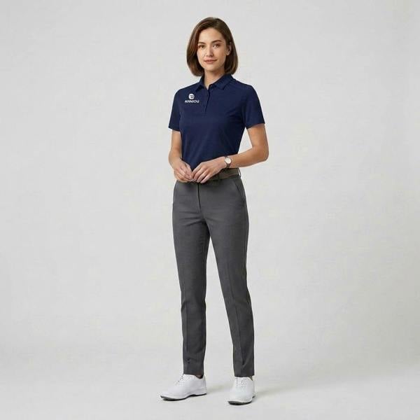 Anniou Women UV Golf Polo Shirt - navy