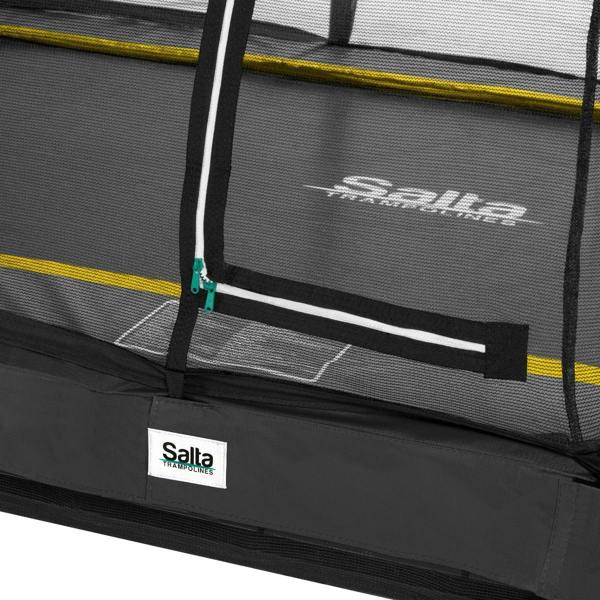 12ft x 8ft Salta Black Rectangular Comfort Edition Inground Trampoline with Enclosure