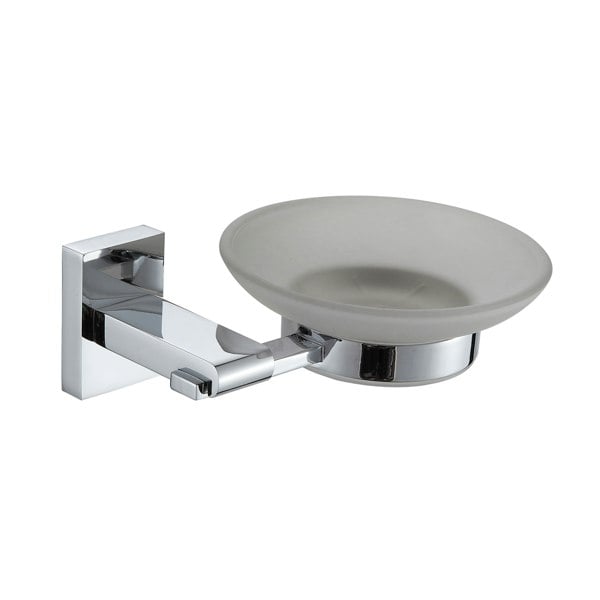 Showerdrape Unity Chrome Stainless Steel & Frosted Glass Wall Mounted Soap Dish