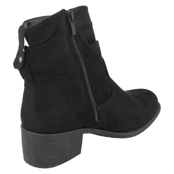 Spot On Ladies Spot On Rouched Ankle Boots