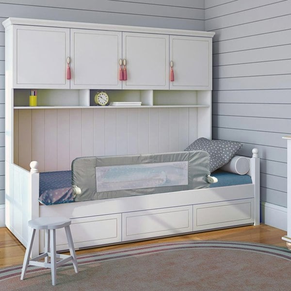 Safetots Extra Wide Bed Rail, Grey 140cm Wide x 50cm Tall, Toddler Bed Guard For Safety