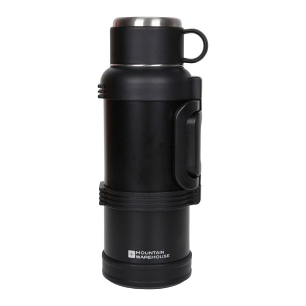 Mountain Warehouse Camping Flask & Cup Set - Black