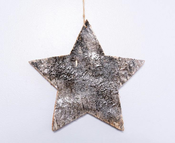 2cm Birch Bark Wooden Star Wall Hanging Decoration for Natural Christmas Styling image 6