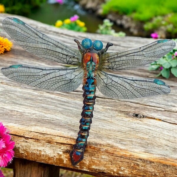 EDH Door Hardware Large Metal Dragonfly - Blue
