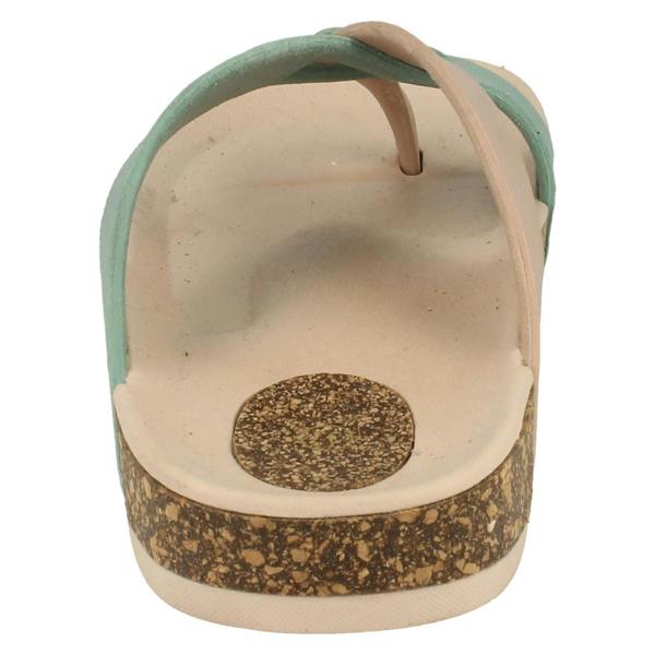Spot On Ladies Spot On Open Toe Cork Effect Flatform Sandal