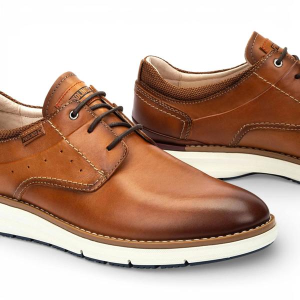 Pikolinos Manacor - Men's Brown Leather Lace-Up Sneakers