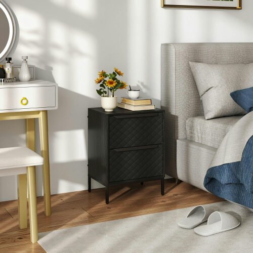 Wyld Haus Nomiba Metal Black 2 Fabric Drawer Storage Dresser