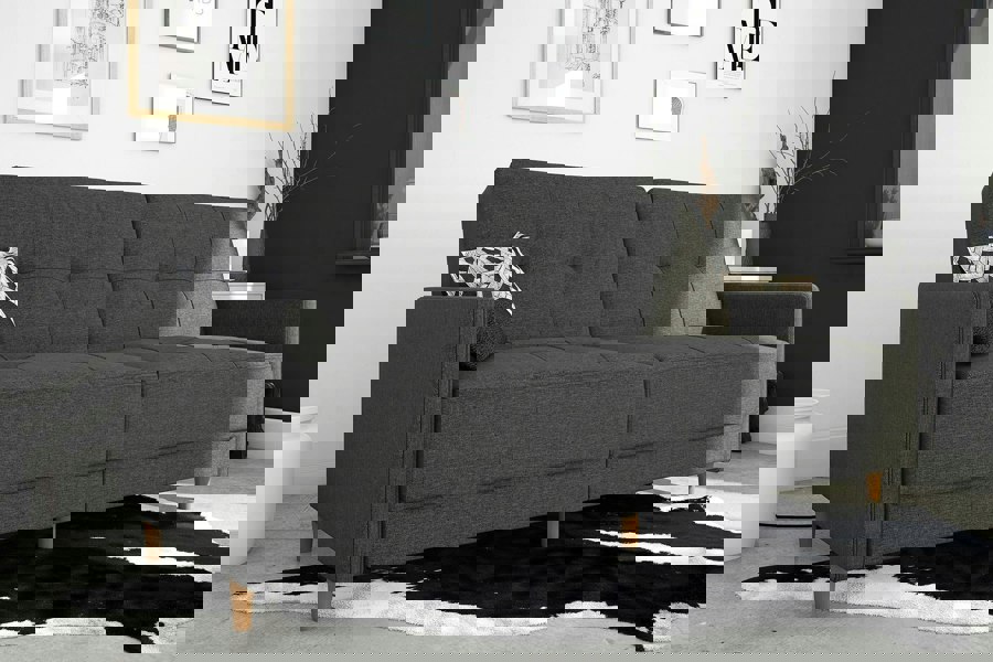 Dorel Home Andora sprung sofa bed in fabric grey