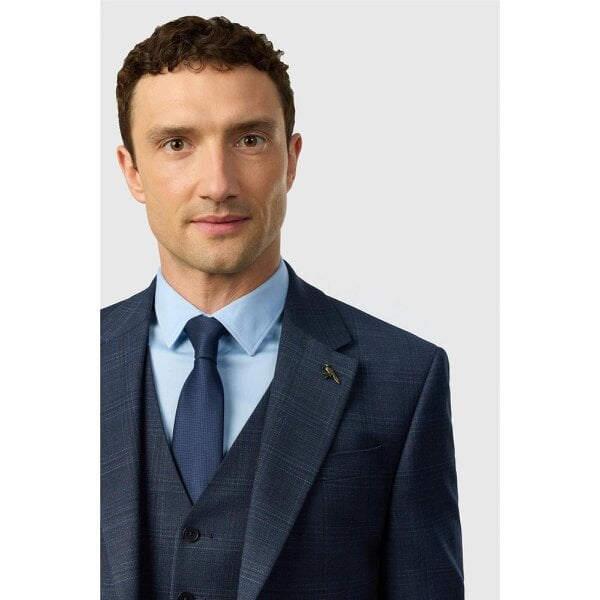 Ted Baker Slim Fit Navy Hopsack Check Jacket