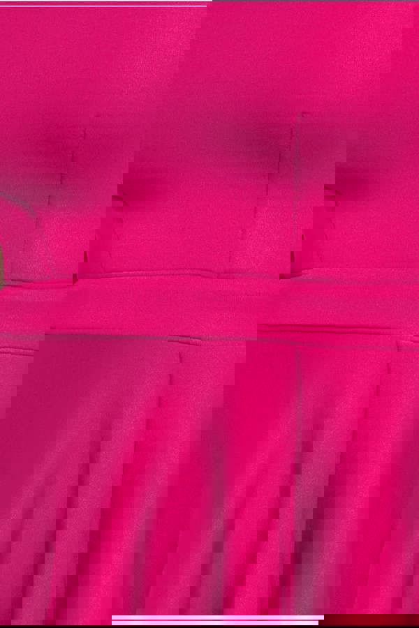 Asymmetric Flared Hem Midi Dress - Magenta DR4295