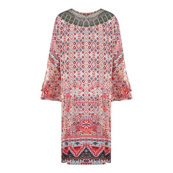 Inoa Aleppo 1928 Print Short Frill Multicoloured Kaftan Cover Up