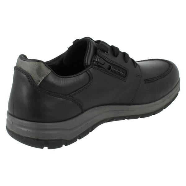 Rieker Mens Rieker TEX Zip Detailed Extra Wide Lace Up Shoes 03607
