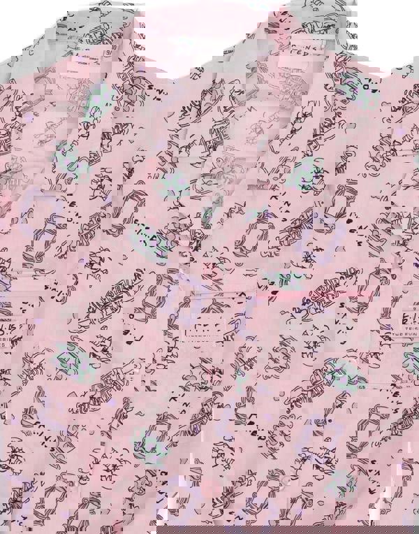 Friends Girls Pink Central Perk Logo Aop Short Sleeve Long Leg Pyjama Set