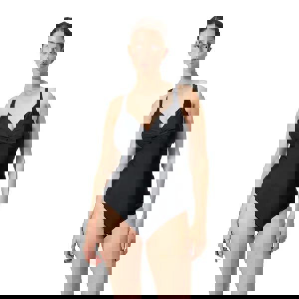 Speedo black shaping cross knot swimsuit with twist front