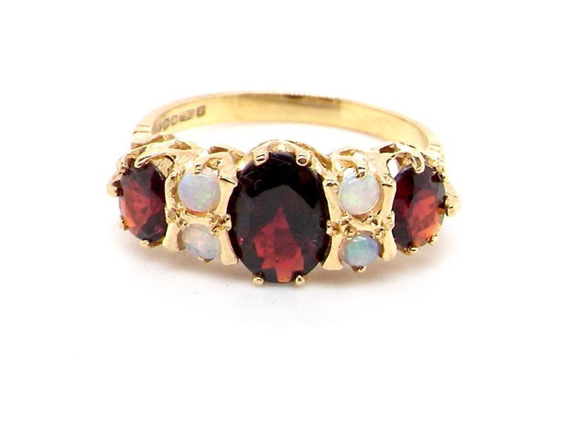 vintage garnet and opal dress ring