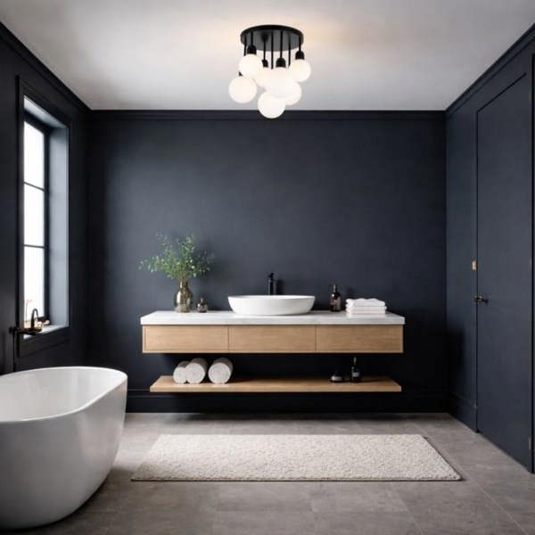 COSYLYTE Broome Bathroom 7 Light Opal Glass Ceiling Light