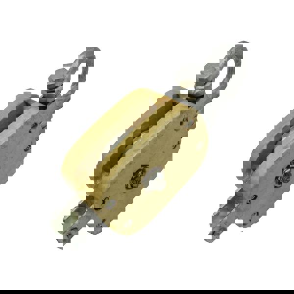 Wooden Pulley Block with Shackle 3" 0.2 Ton (Single Sheave Marine 200KG 0.2 Ton)